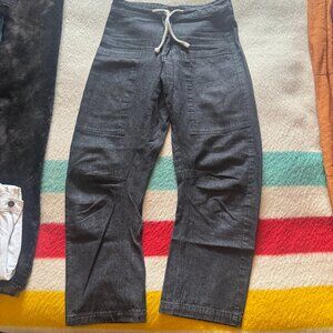 Longway Baggy Tie Pant in washed black denim
